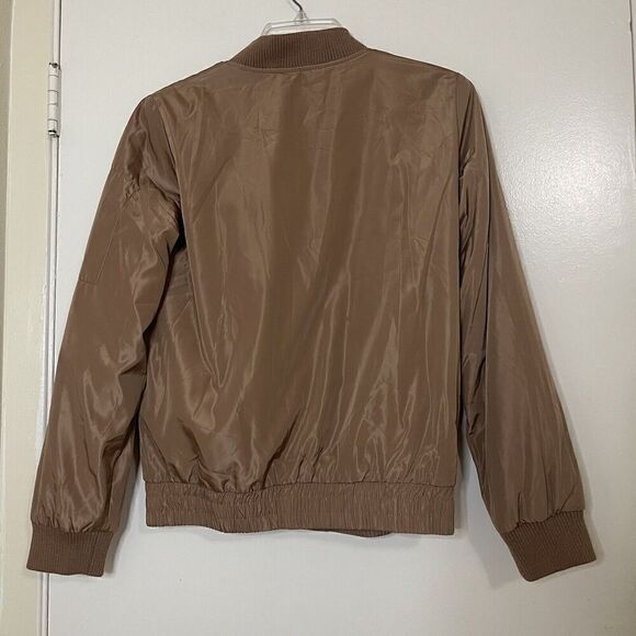 Forever 21 Mauve dusty rose full zip bomber light jacket size small - Picture 2 of 4